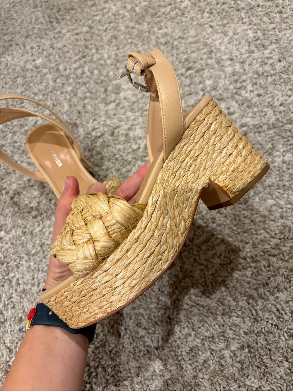 Marc Fisher Like new Tan Braided Platform Sandals